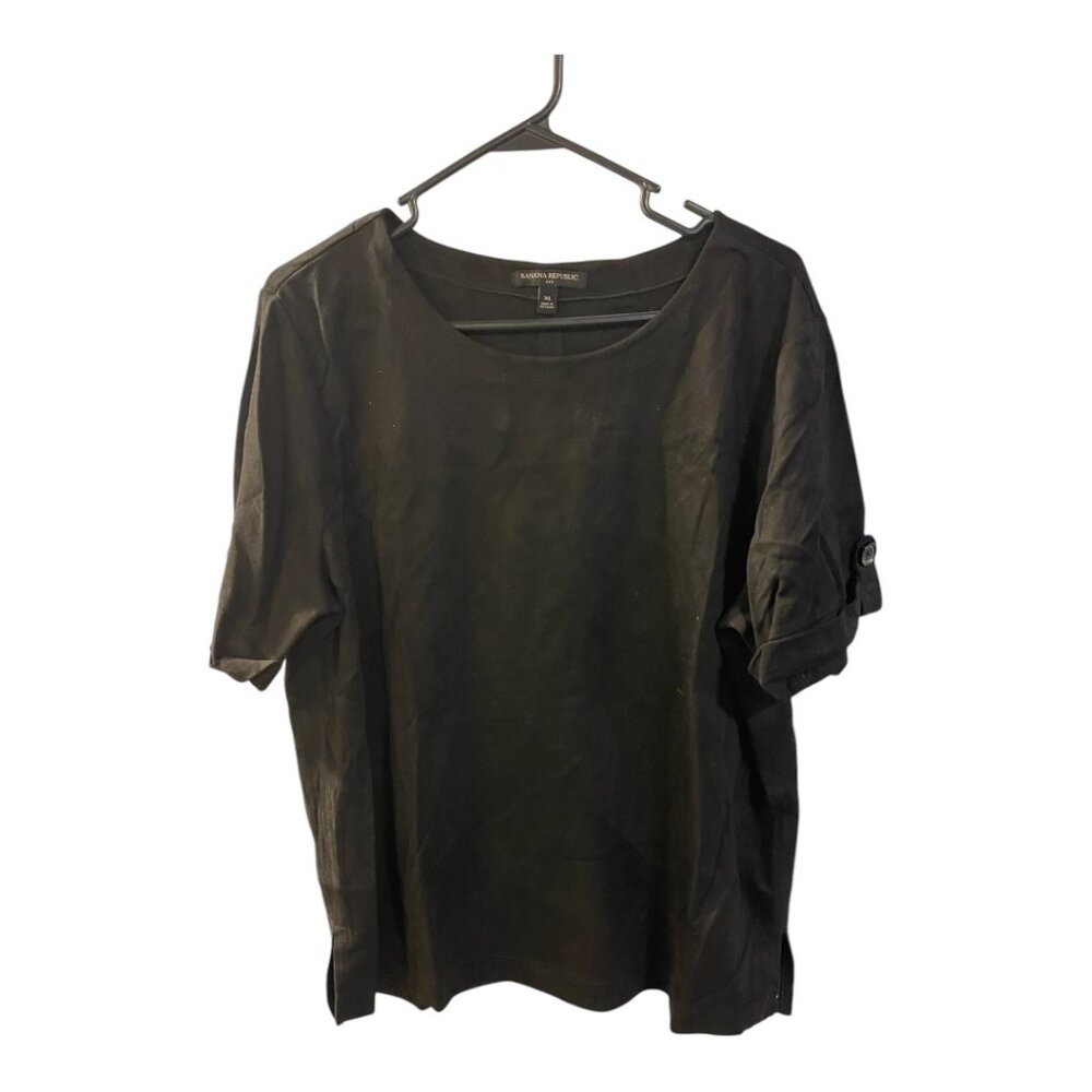 Banana Republic Black Vegan Suede Shirt